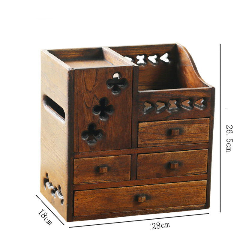Wooden Retro Cosmetic Organizer Storage Box - Cosmetic Storage -  Trend Goods