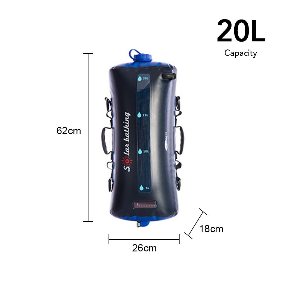 12L Outdoor Camping Shower Bag Folding Water Bag Container Sack With Air Pump 1.9m Hose Shower Head - Portable Showers -  Trend Goods