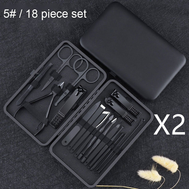 Black Stainless Steel Nail Clipper Tool Set - Nail Care Sets -  Trend Goods