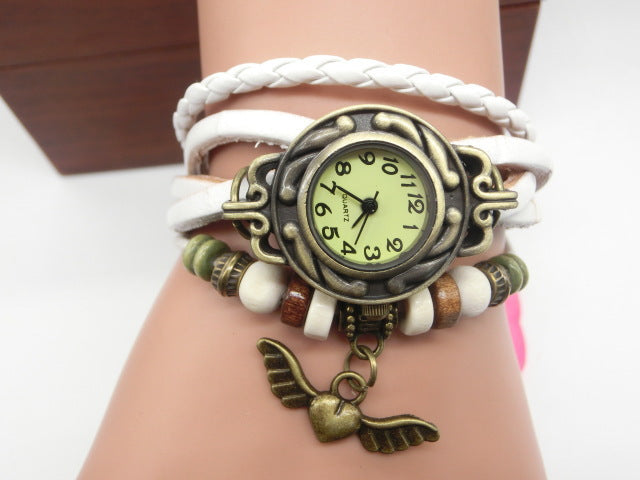 Vintage casual flying heart pendant bracelet belt watch - Watches -  Trend Goods