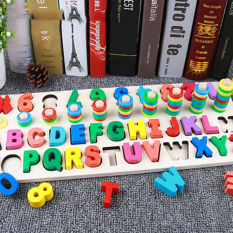 Children Baby Colorful 3D Geometric Alphabet Number Puzzle Educational Toy - Educational Toys -  Trend Goods