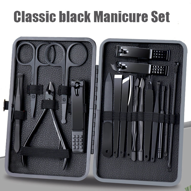 Black Stainless Steel Nail Clipper Tool Set - Nail Care Sets -  Trend Goods