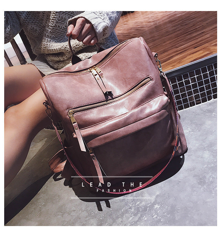 Vintage Large Capacity Soft Leather Backpack - Backpacks -  Trend Goods