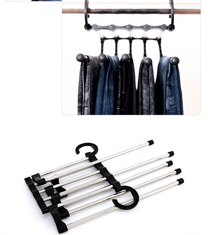 5 In 1 Wardrobe Magic Hangers Stainless Steel Multi-functional Pants Hangers - Rack Hangers -  Trend Goods