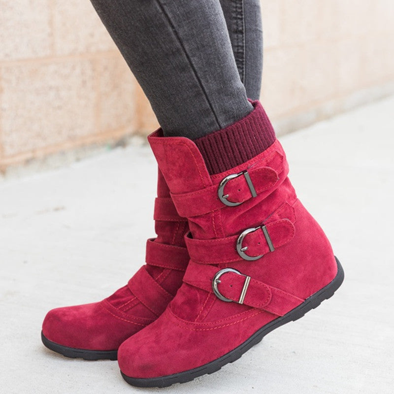 Casual Winter Strap Buckle Boots - Boots -  Trend Goods