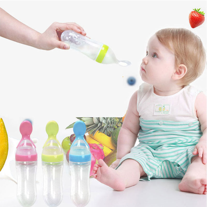 Safe Newborn Baby Feeding Bottle Silicone Squeeze Feeding Spoon Baby Training Feeder - Baby Care -  Trend Goods