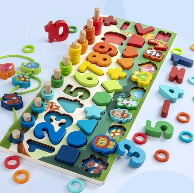 Children Baby Colorful 3D Geometric Alphabet Number Puzzle Educational Toy - Educational Toys -  Trend Goods