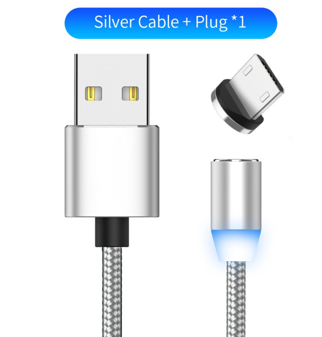 Magnetic LED charging cable 1m - Phone Cables -  Trend Goods