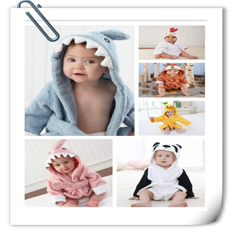 Children's Hooded Animal-shaped Absorbent Bathrobe - Baby Bathing -  Trend Goods