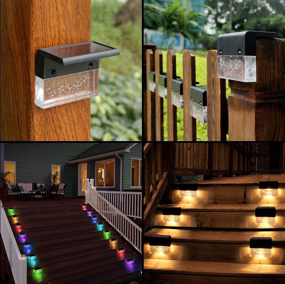 Waterproof New RGB LED Solar Light Step Fence Light - Garden Lamps -  Trend Goods