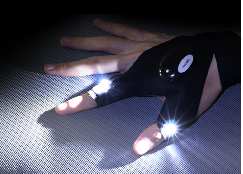 LED Outdoor Flashlight Half Finger Gloves - Gloves -  Trend Goods