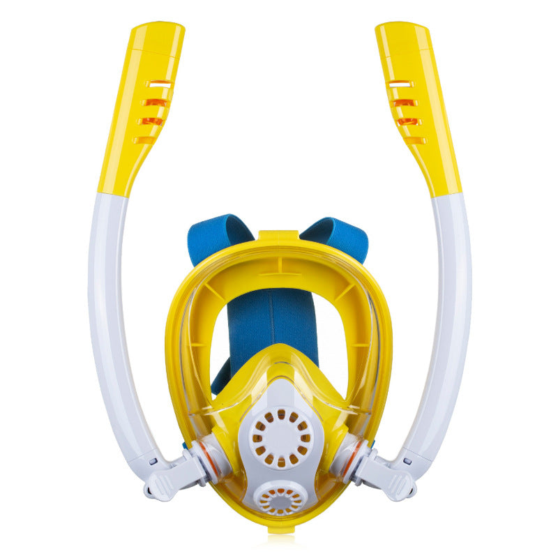 Children Easy Breath Full Face Diving Mask Anti Fog Glass Snorkeling Gear - Diving Mask -  Trend Goods