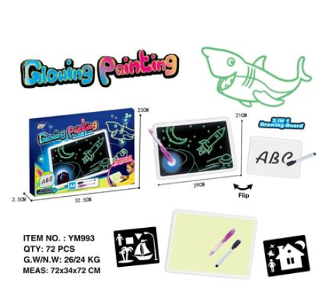 Educational Drawing Pad 3D Magic 8 Light Effects Puzzle Board Sketchpad - Toys & Games -  Trend Goods