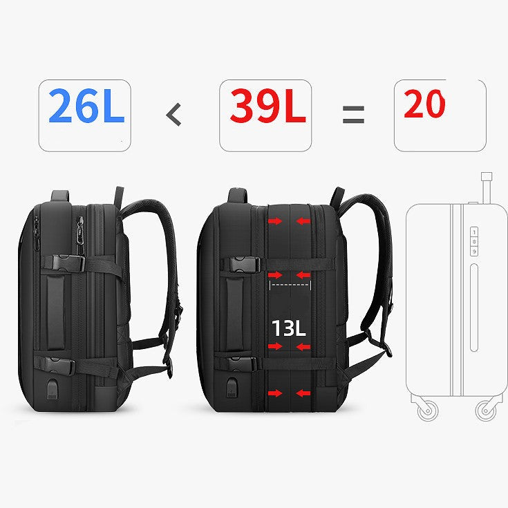 Large Capacity Business Trip 17 Inch Laptop Backpack with Emergency Raincoat - Backpacks -  Trend Goods