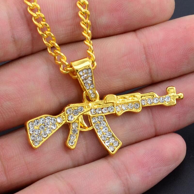 Rhinestone Army Style Male Pendant Necklace - Necklaces -  Trend Goods