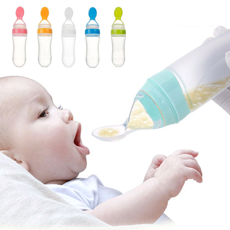 Safe Newborn Baby Feeding Bottle Silicone Squeeze Feeding Spoon Baby Training Feeder - Baby Care -  Trend Goods