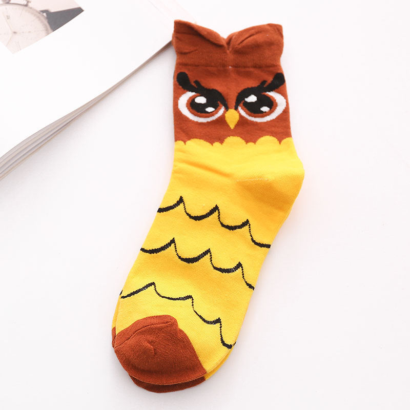 Three-Dimensional Cartoon Owl Cotton Mid-Tube Women Socks - Socks -  Trend Goods