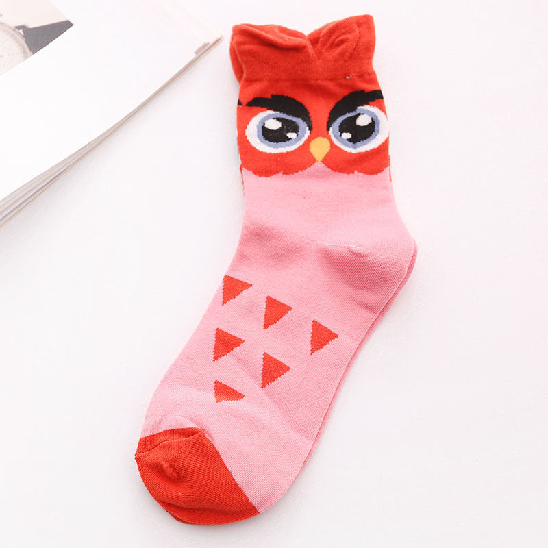 Three-Dimensional Cartoon Owl Cotton Mid-Tube Women Socks - Socks -  Trend Goods