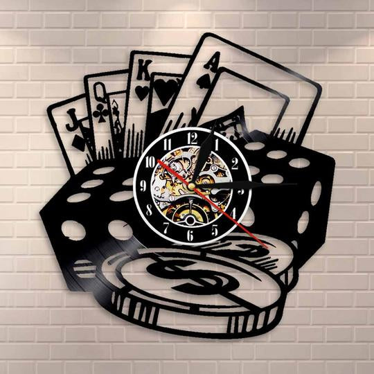 Led Light Poker Theme Creative Retro Nostalgic Wall Clock - Wall Clocks -  Trend Goods