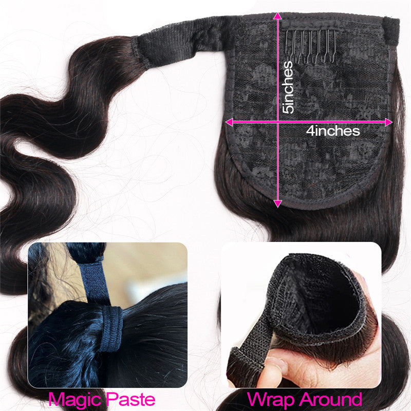 Human Hair Ponytail Bandage Bundled - Hair Extensions -  Trend Goods