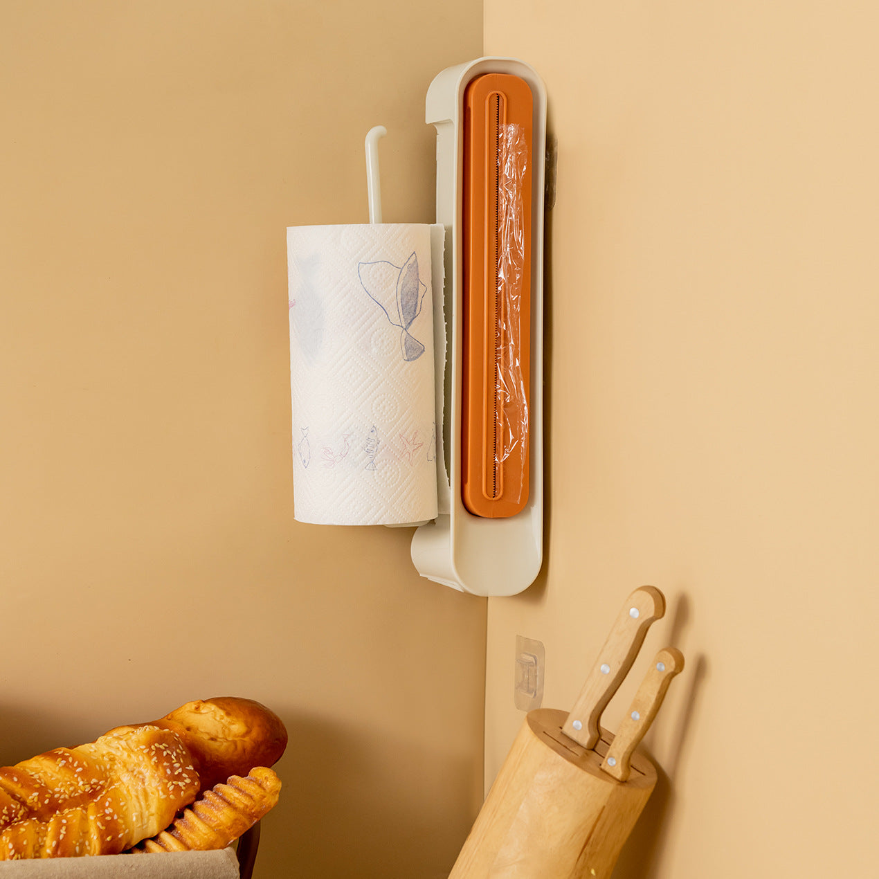 Food Wrap Dispenser Storage with Tissue Holder - Kitchen Gadgets -  Trend Goods