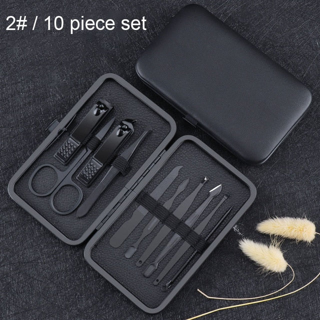 Black Stainless Steel Nail Clipper Tool Set - Nail Care Sets -  Trend Goods