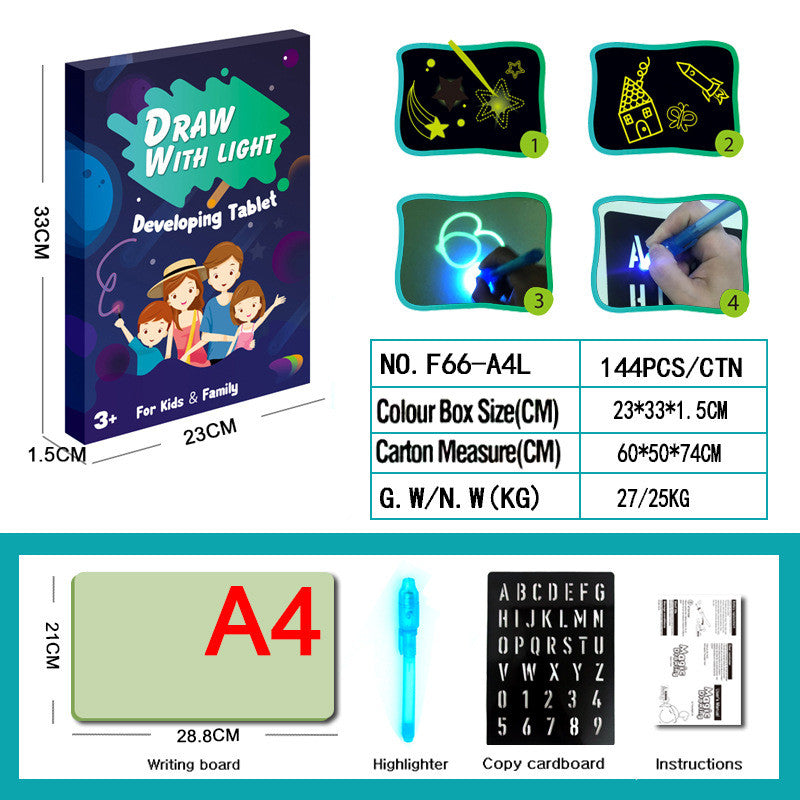 Educational Drawing Pad 3D Magic 8 Light Effects Puzzle Board Sketchpad - Toys & Games -  Trend Goods