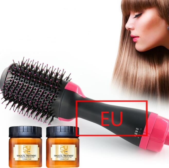 One-Step Electric Hair Dryer Comb Multifunctional Comb Straightener Hair Curling - Hair Brushes -  Trend Goods