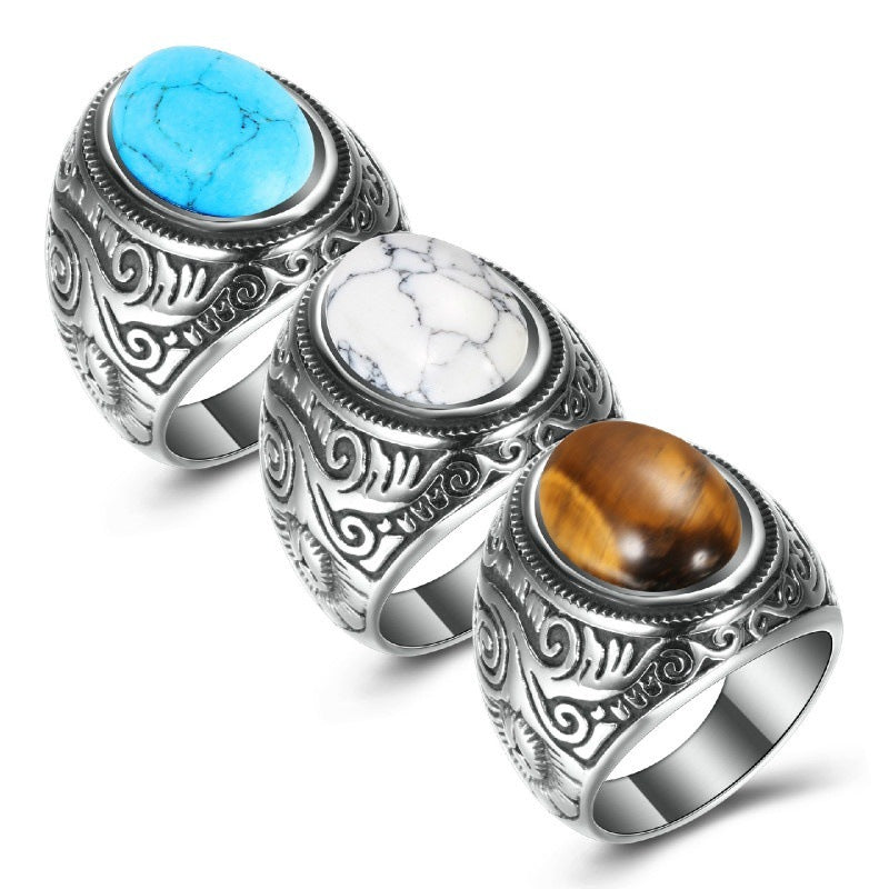 Men's Fashion Turquoise Ring - Rings -  Trend Goods