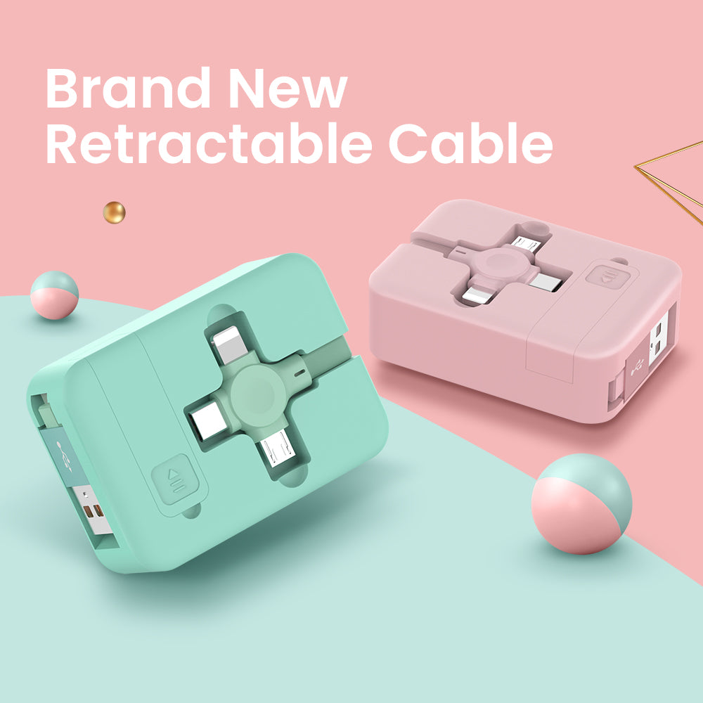3 In 1 Retractable USB Cable Macaron Type C Micro Cable I Phone With Phone Stand Charging Data Cable - Phone Cables -  Trend Goods
