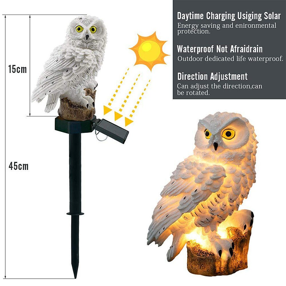 Owl LED Lamp Outdoor Solar Garden Light - Lighting -  Trend Goods