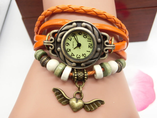 Vintage casual flying heart pendant bracelet belt watch - Watches -  Trend Goods