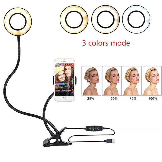 LED Selfie Ring Light for Live Adjustable Makeup Light-8cm Stand - Selfie Lights -  Trend Goods