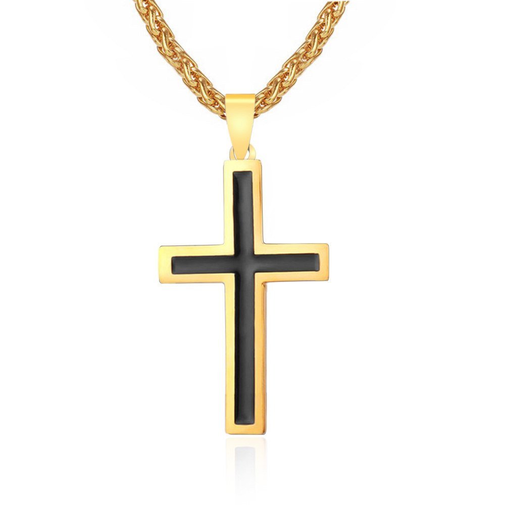 18K Gold and Silver Cross Necklace - Necklaces -  Trend Goods
