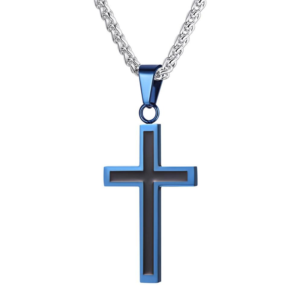 18K Gold and Silver Cross Necklace - Necklaces -  Trend Goods