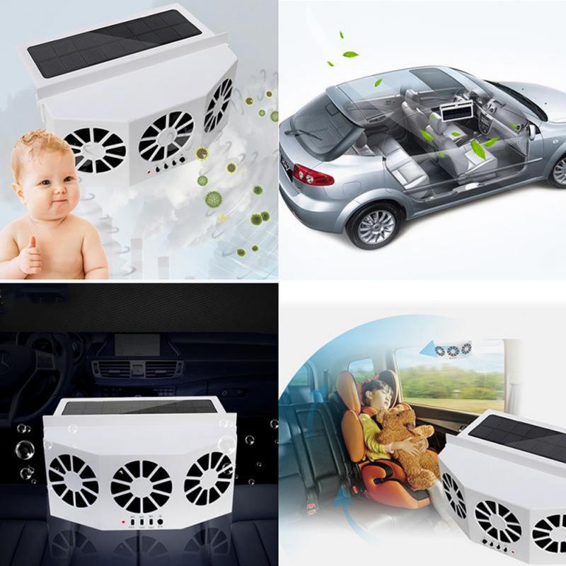 Car Portable Solar Energy Cooling Vent 3 Fans - Fans -  Trend Goods