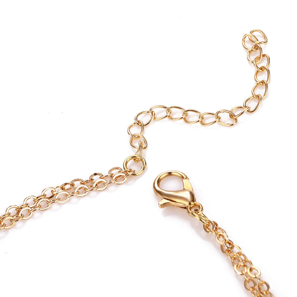 Gold Color Double Layer Round Pendant Necklace - Necklaces -  Trend Goods