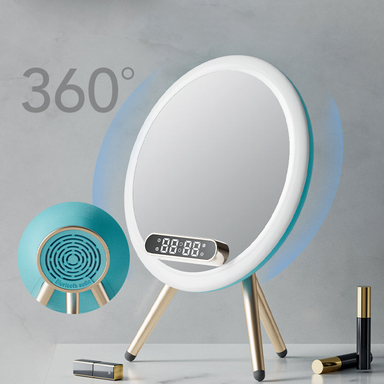 Multi-function LED Mirror Alarm Clock Wireless Charger Bluetooth Speaker - Make-up Mirrors -  Trend Goods