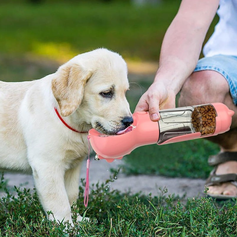 Pet Water Bottle Feeder Bowl with Garbage Bag Storage - Pet Bowls -  Trend Goods