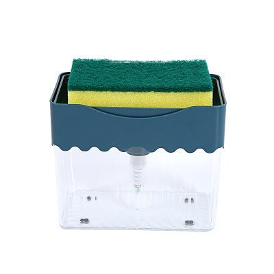 2-in-1 Soap Dispenser Sponge Caddy Push-type Liquid Box Detergent Automatic Dosing Box - Kitchen Tools -  Trend Goods