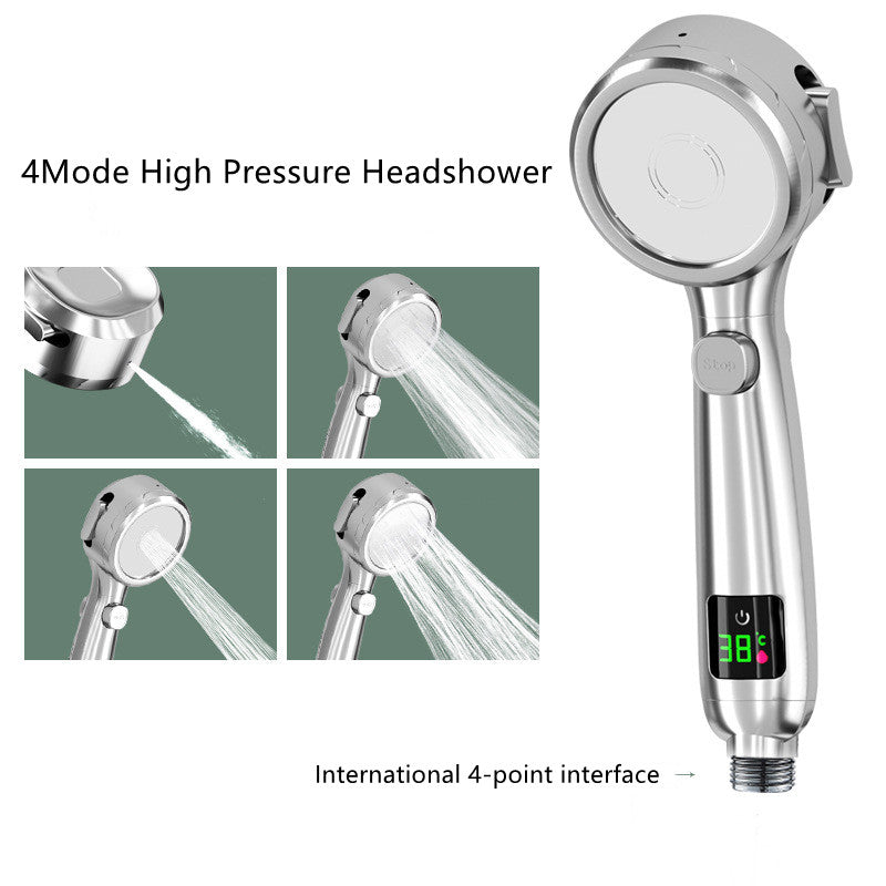 Temperature Display Shower Head Pressurized Shower Head - Shower Heads -  Trend Goods