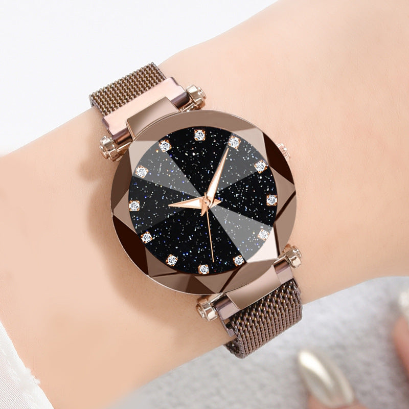 Square Diamond Rhinestone Starry Sky Face Ladies Watch Set with Bracelet - Watches -  Trend Goods