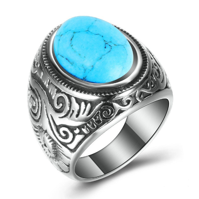 Men's Fashion Turquoise Ring - Rings -  Trend Goods