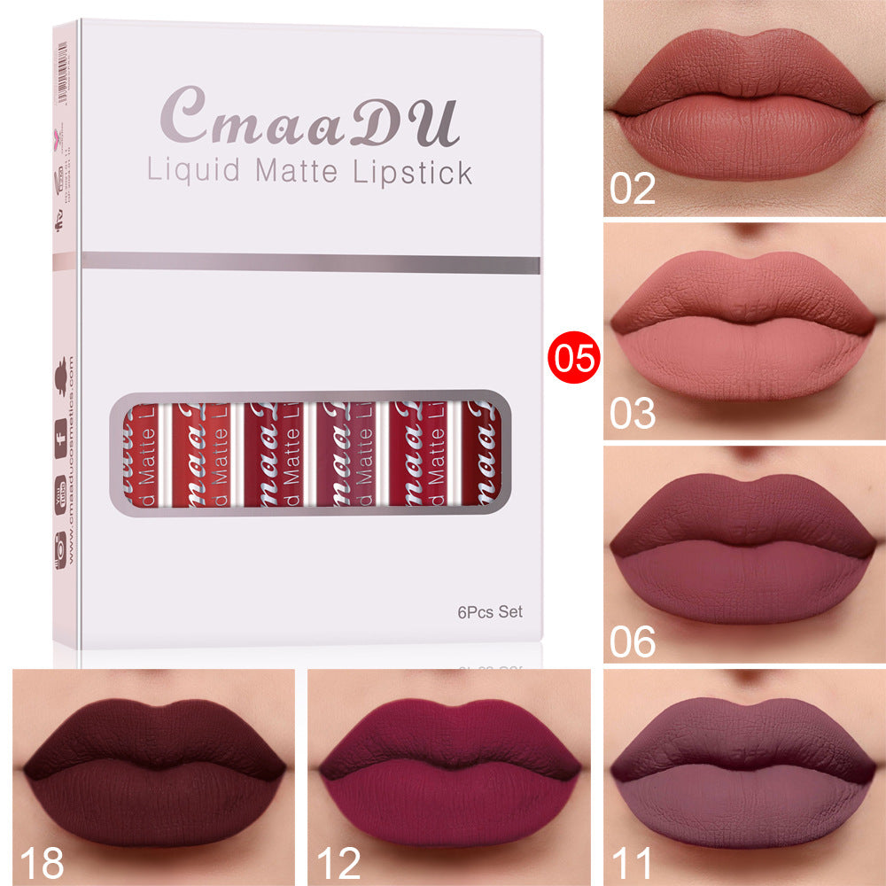 6 Boxes Of Matte Non-stick Cup Waterproof Lipstick Long Lasting Lip Gloss - Lipsticks -  Trend Goods