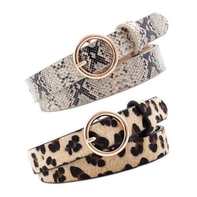 Fashion round button leopard zebra snake belt - Belts -  Trend Goods