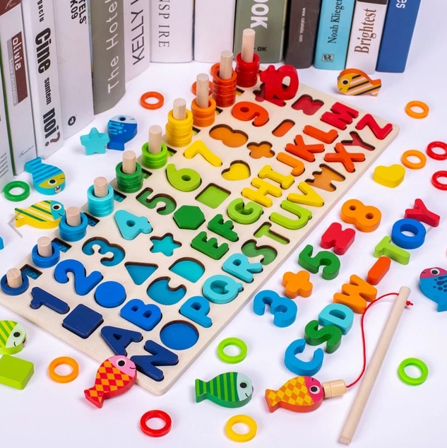 Children Baby Colorful 3D Geometric Alphabet Number Puzzle Educational Toy - Educational Toys -  Trend Goods