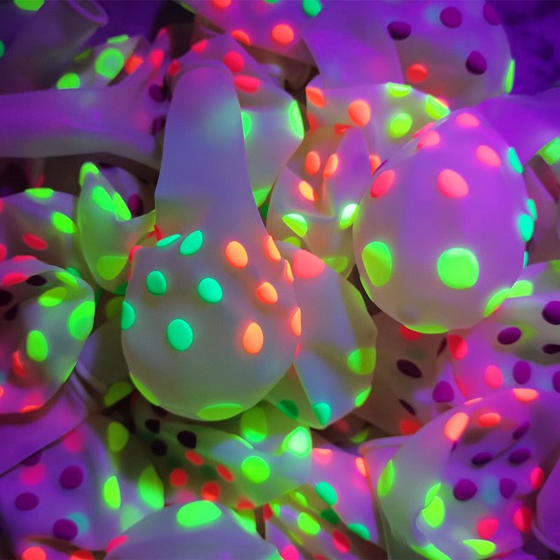 Fluorescent 12inch 2.8g Transparent Wave Point Balloon - Balloons -  Trend Goods