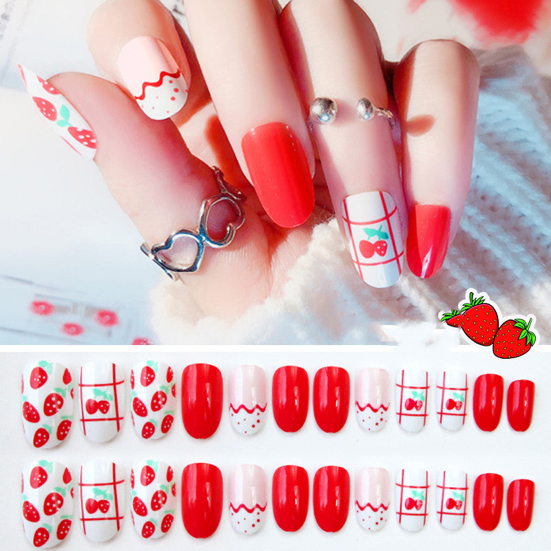 Cute Little Strawberry Removable Nail Sticker Wearable - Nail Stickers -  Trend Goods