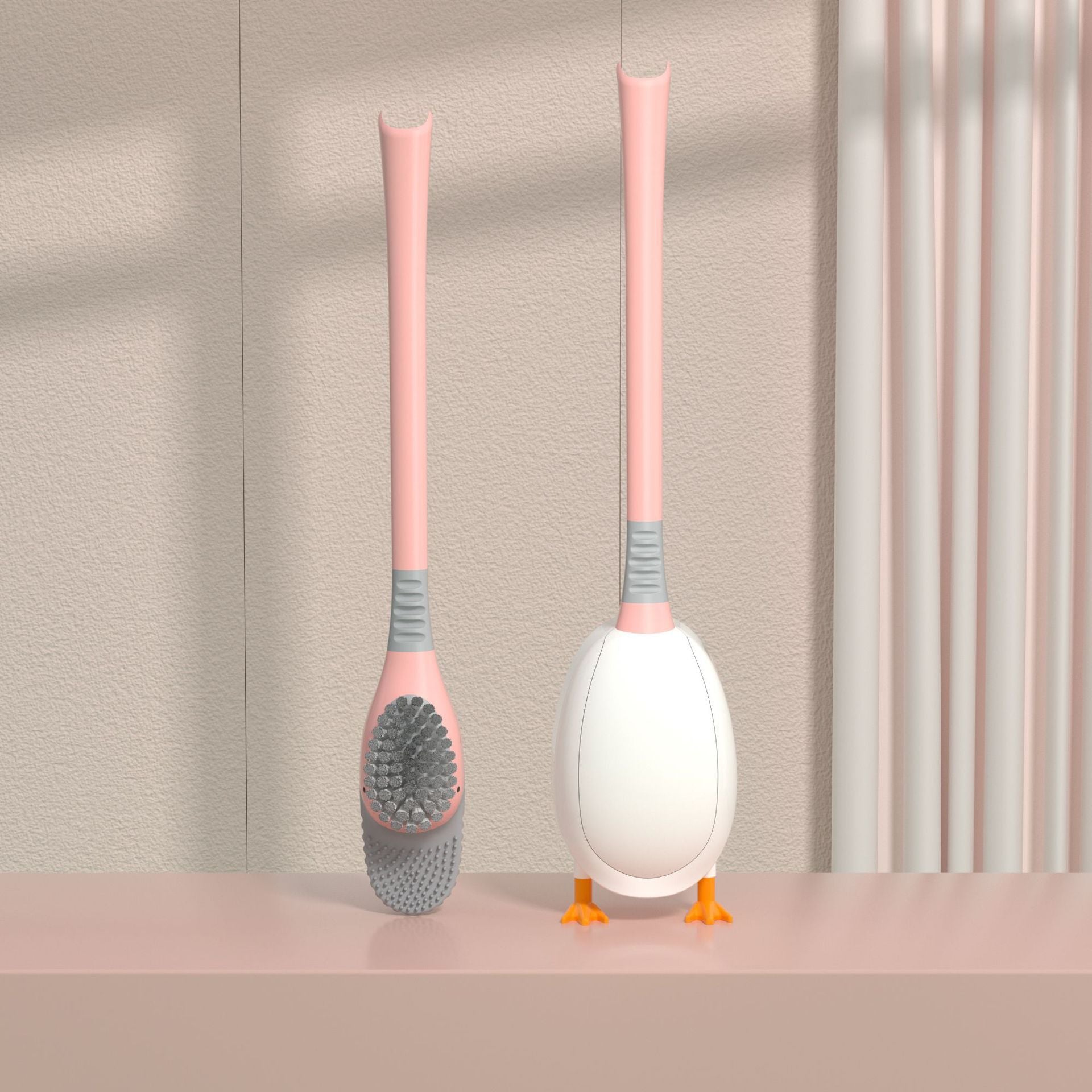 Diving Duck Long Handle Toilet Brush Without Dead Angle - Toilet Brushes -  Trend Goods