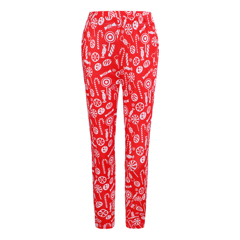 Christmas Costume Printed Slim-fit Trousers - Pants -  Trend Goods